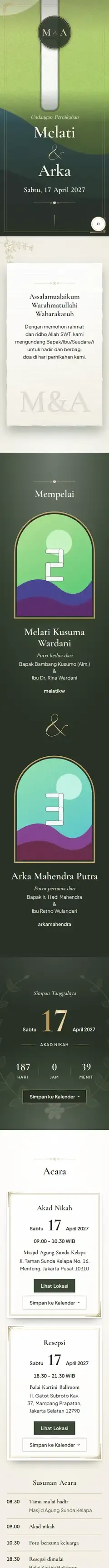 Isi undangan template Melati